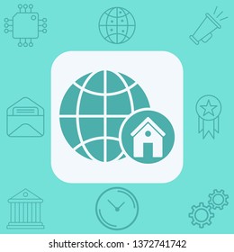Globe vector icon sign symbol