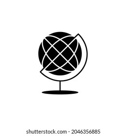 Globe vector icon. Silhouette map. Planet earth. World map icon. Isolated object. Vector graphic.
