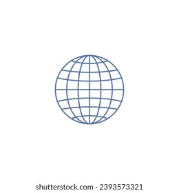Globe vector icon, simple design object isolated on white background. Website pictogram, earth sign or internet symbol. Contour and line picture for design logo, application or user interface
