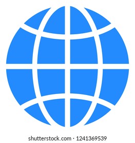 Globe vector icon symbol. Flat pictogram is isolated on a white background. Globe pictogram designed with simple style.