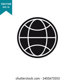 globe vector icon in trendy flat design 