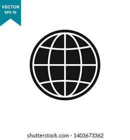 globe vector icon in trendy flat design 