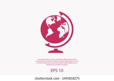 Globe vector icon. Vector web design