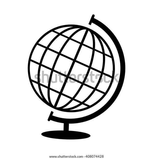 Globe Vector Iconblack Globe On White Stock Vector (Royalty Free) 408074428