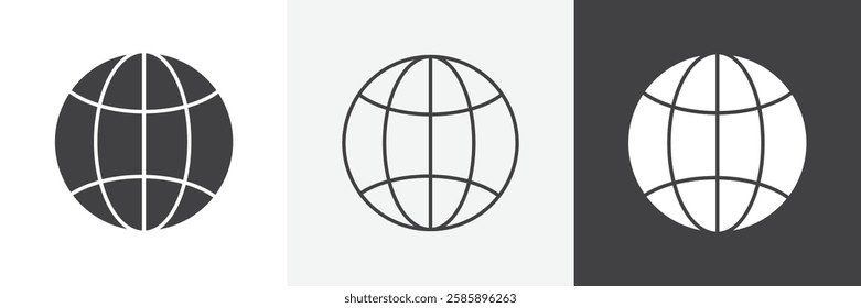 Globe vector icons collection graphic designs for ui designs