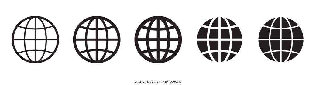 Globe vector icons collection in simple design