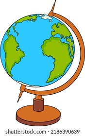 Globe. Ilustración vectorial de vuelta a la escuela.