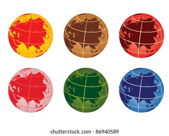 globe vector illustration - asia