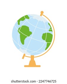 Globe vector illustration. Illustration in cartoon style isolated on white background. Illustration on the theme of study, office, school