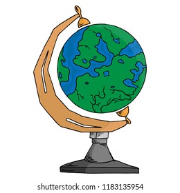 Globe. Vector illustration of a globe. Earth. Planet Earth. Hand drawn globe.