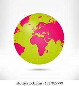 Globe vector illustration isolated on white background