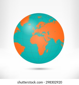 Globe vector illustration isolated on white background