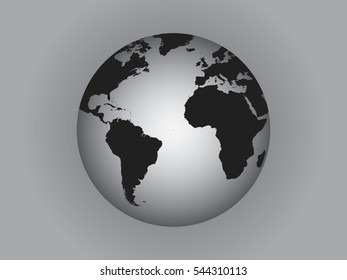 Globe vector illustration on gray background