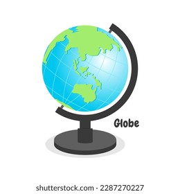 ilustración del vector del globo terráqueo en fondo blanco
