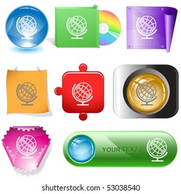 Globe. Vector internet buttons.