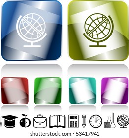 Globe. Vector internet buttons.