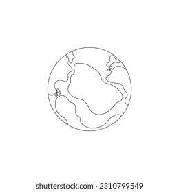 globe vector line art and illustration in isolated background