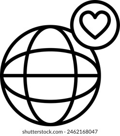 Globe Vector Line Icon Design