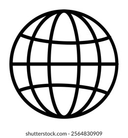 Globe Vector Line Icon Design