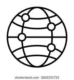Globe Vector Line Icon Design