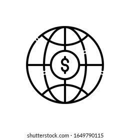 Globe Vector Line Icon. illustration Style EPS 10 File