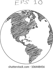 Globe Vector Line Illustrator, EPS 10.