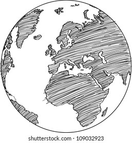 Globe Vector Line Illustrator, EPS 10.