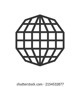 Logo del vector del globo. Símbolo del planeta Tierra.