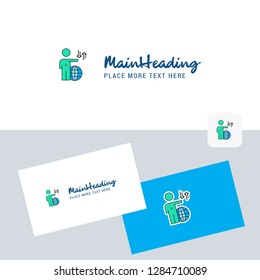 Globe vector logotype with business card template. Elegant corporate identity. - Vector