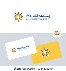 Globe vector logotype with business card template. Elegant corporate identity. - Vector