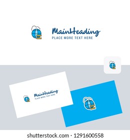 Globe  vector logotype with business card template. Elegant corporate identity. - Vector