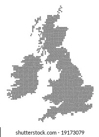 Globe Vector Map of United Kingdom and Ireland.