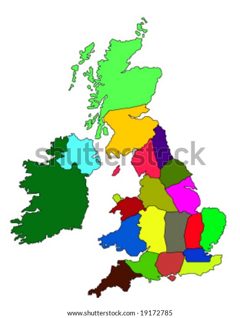 Globe Vector Map United Kingdom Ireland Stock Vector (Royalty Free ...