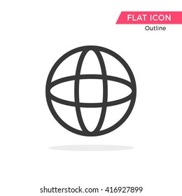 Globe Vector Object Picture Image Graphic Glyph Outline Icon 