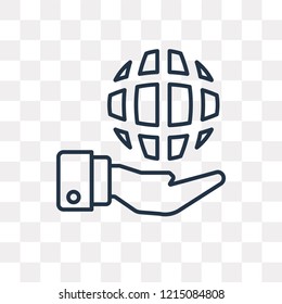 Globe vector outline icon isolated on transparent background, high quality linear Globe transparency concept can be used web and mobile