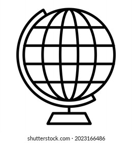 Globe Vector Outline Icon Isolated On White Background
