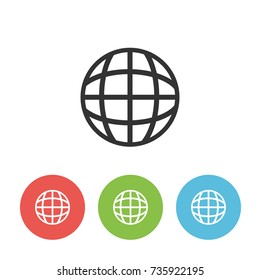 Globe vector outline single icon for web interface