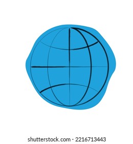 Globe vector sketch icon isolated on background. Hand drawn Globe icon. Globe sketch icon for infographic, website or app.