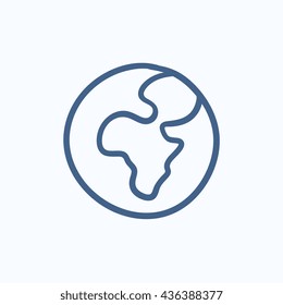 Globe vector sketch icon isolated on background. Hand drawn Globe icon. Globe sketch icon for infographic, website or app.