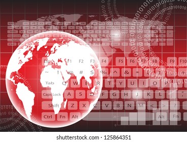 Globe vector and technology background