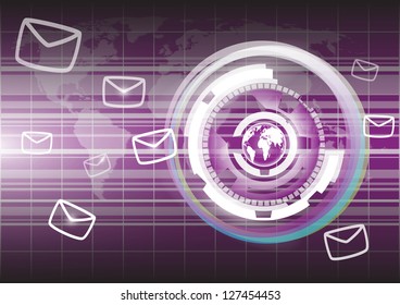 Globe vector and technology background