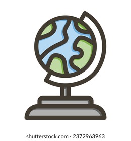 Globe Vector Thick Line Filled Colors Icon For Personal And Commercial Use.
