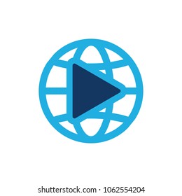 Globe Video Logo Icon Design