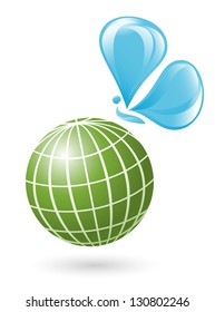 Globe with the water-butterfly