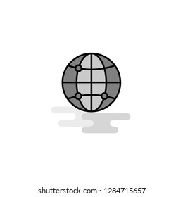 Globe  Web Icon. Flat Line Filled Gray Icon Vector