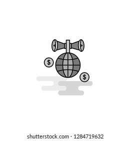 Globe  Web Icon. Flat Line Filled Gray Icon Vector