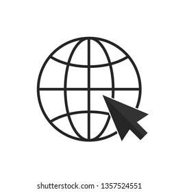 	
Globe web icon. Go to Internet Vector design sample illustration