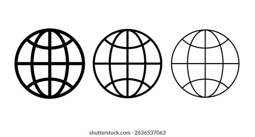 Globe web icon symbol set