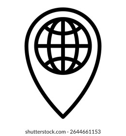Globe web planet with gps pin icon