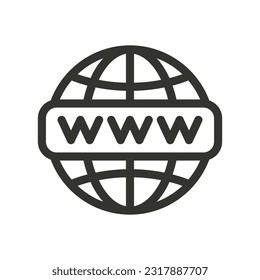 Icono de globo y sitio web. Ilustración vectorial de www en línea